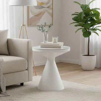 Side Table Coozlin White Ø50cm (2)