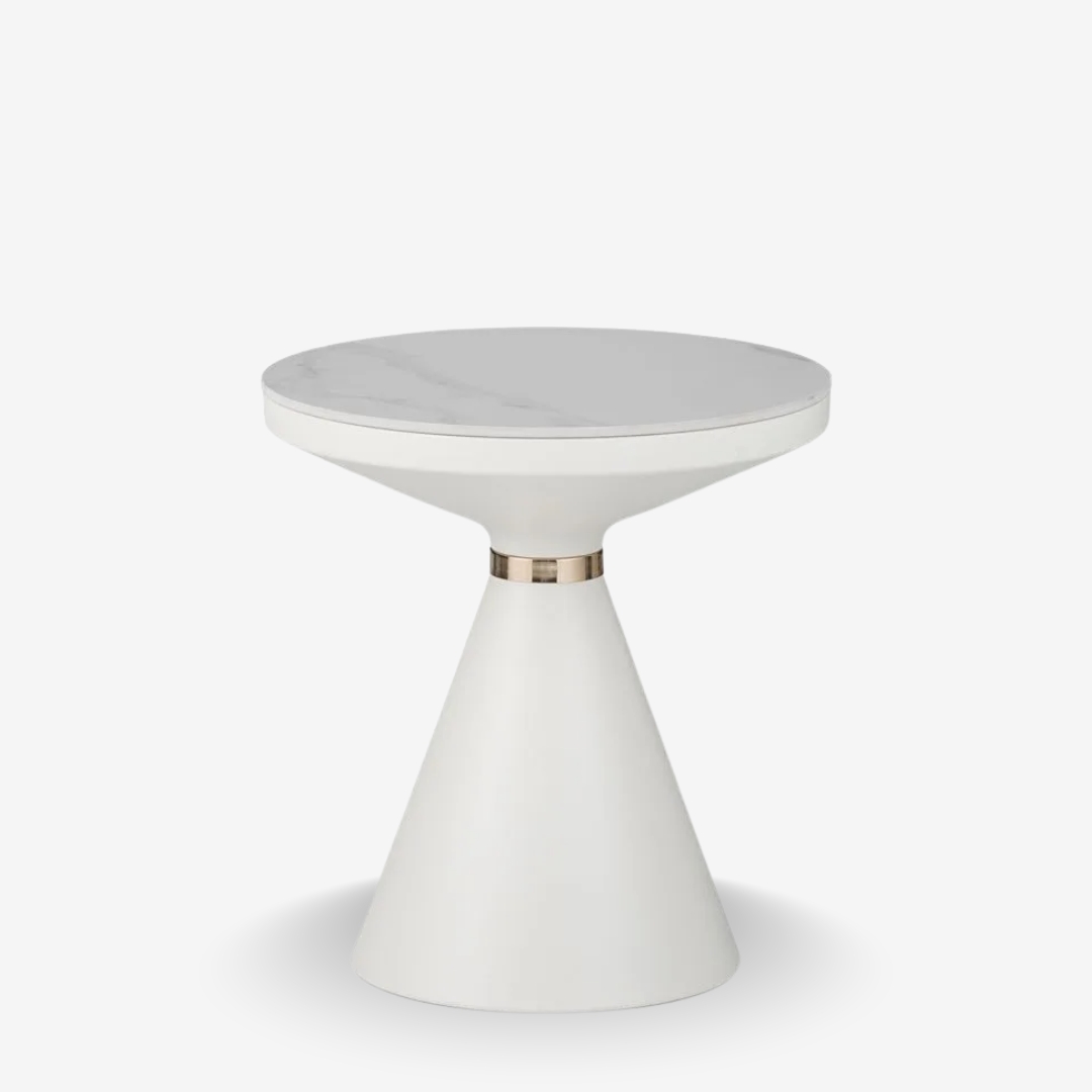 Side Table Coozlin White Gold Ø50cm