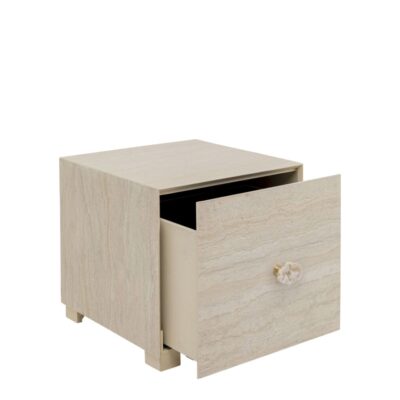 Side Table Travertino Drawer 45x45cm