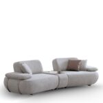 Divan Madrid me Tavolinë Gri 300 cm