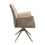 Swivel Chair with Armrest Liverpool Greige (6)