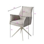 Swivel Chair with Armrest Liverpool Greige (9)