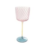 Wine Glass Twist Pink 22cm