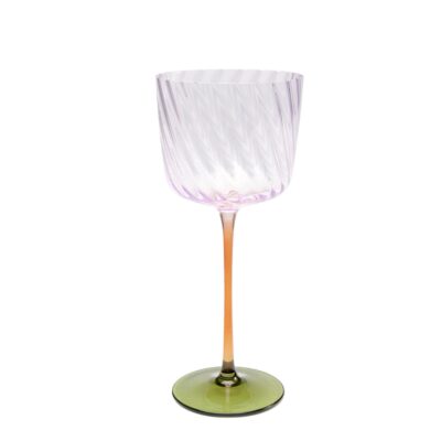Wine Glass Twist Purple 22cm