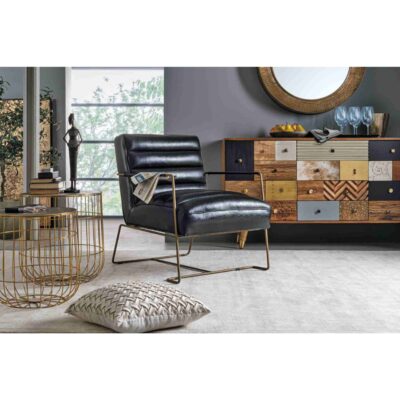 Armchair Brianna Black Golad (3)
