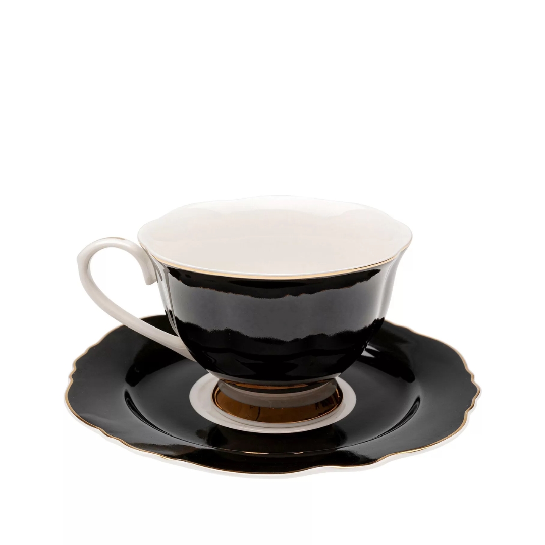 Coffee Cup With Saucer Harlequin Black
