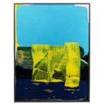 Framed Picture Abstract High Gloss Blue 120x160cm