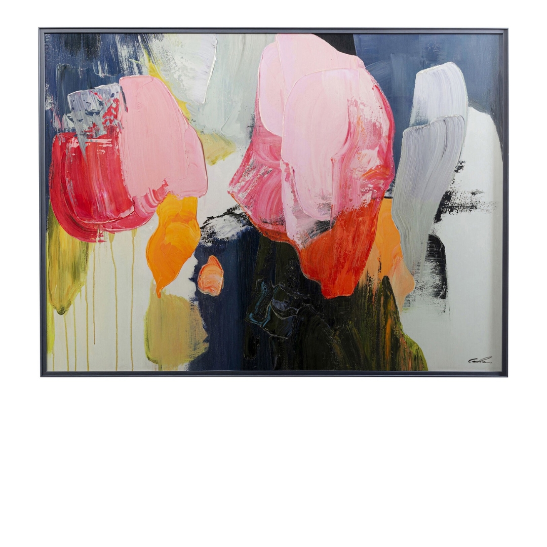 Framed Picture Abstract High Gloss Pink 160x120cm
