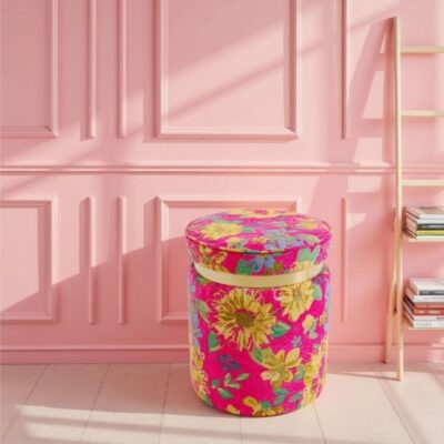 Stool Flower Fever Pink Ø39cm (2)