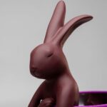 Table Lamp Animal Rabbit Red Purple 50cm (10)