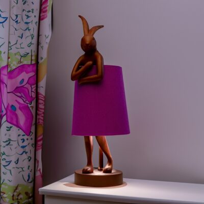 Table Lamp Animal Rabbit Red Purple 50cm (2)