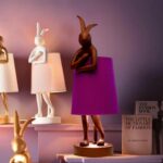 Table Lamp Animal Rabbit Red Purple 50cm (3)