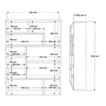 Полица за книги Декора даб бела 90x123.6 см (6)
