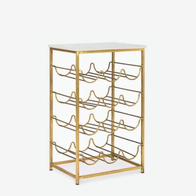 Bottle Holder Table Marmol Gold 39x29x65cm