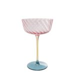 Champagne Glass Twist Pink 18cm
