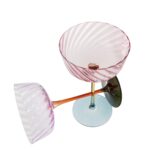 Champagne Glass Twist Pink 18cm (2)