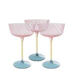 Champagne Glass Twist Pink 18cm (3)