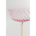 Champagne Glass Twist Pink 18cm (4)
