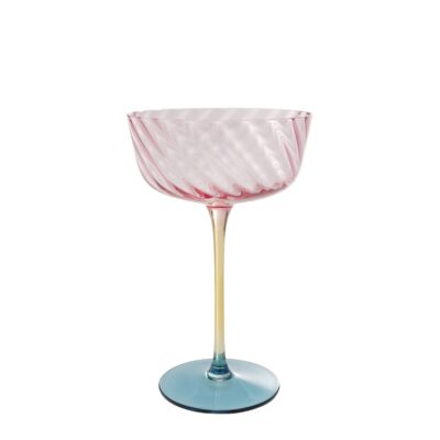Champagne Glass Twist Pink 18cm