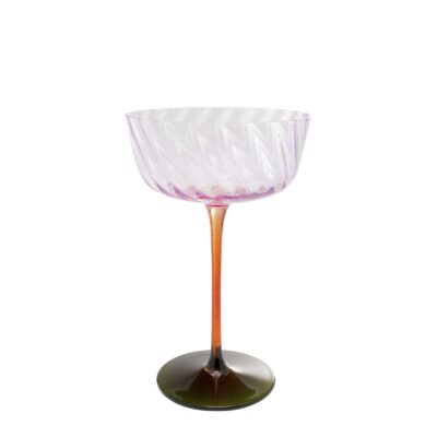 Champagne Glass Twist Purple 18cm