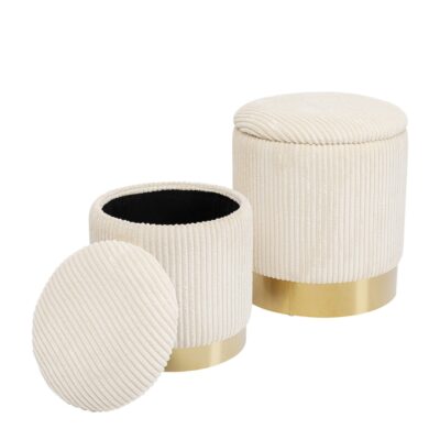 Chest stool Cherry Storage Cord Creme (2 Set)