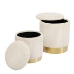 Chest stool Cherry Storage Cord Creme (2 Set) (6)