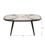 Coffee Table Petal Nature Black 90x60cm