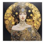Glass Picture Art Nouveau Lady 3D 120x120cm