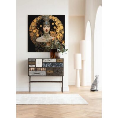 Glass Picture Art Nouveau Lady 3D 120x120cm (2)