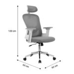 Office Chair Ignatius Mesh Light Grey (10)