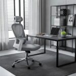 Office Chair Ignatius Mesh Light Grey (2)
