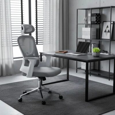 Office Chair Ignatius Mesh Light Grey (2)