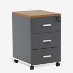 Office Drawer Unit Oscar Walnut Anthracite 40x63cm