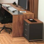 Office Drawer Unit Oscar Walnut Anthracite 40x63cm (2)