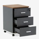Office Drawer Unit Oscar Walnut Anthracite 40x63cm (3)