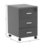 Office Drawer Unit Oscar Walnut Anthracite 40x63cm (5)