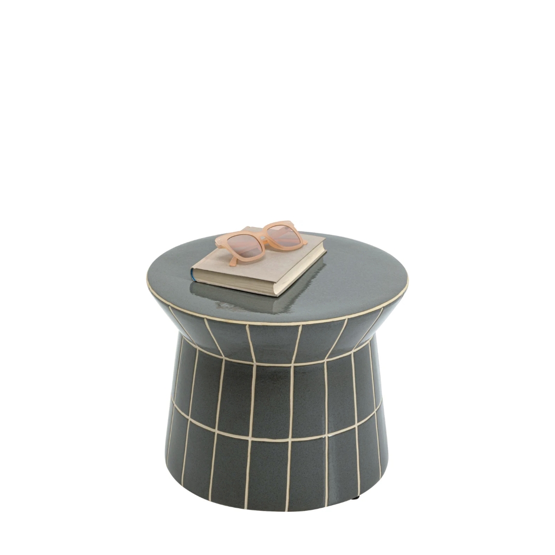 Side Table Bliss Tile Rim Blue Ø38cm (8) Side Table Bliss Tile Rim Blue Ø38cm (8)