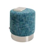 Stool Berry High Silver Light Blue Ø39cm (2)