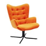 Swivel Armchair Oscar Velvet Orange