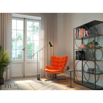 Swivel Armchair Oscar Velvet Orange (2)
