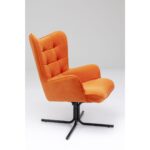Swivel Armchair Oscar Velvet Orange (4)