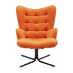 Swivel Armchair Oscar Velvet Orange (5)