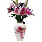 Vase Lillies Pink 37cm (3)