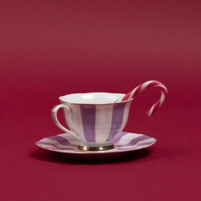 Coffee Cup With Saucer Harlequin Purple