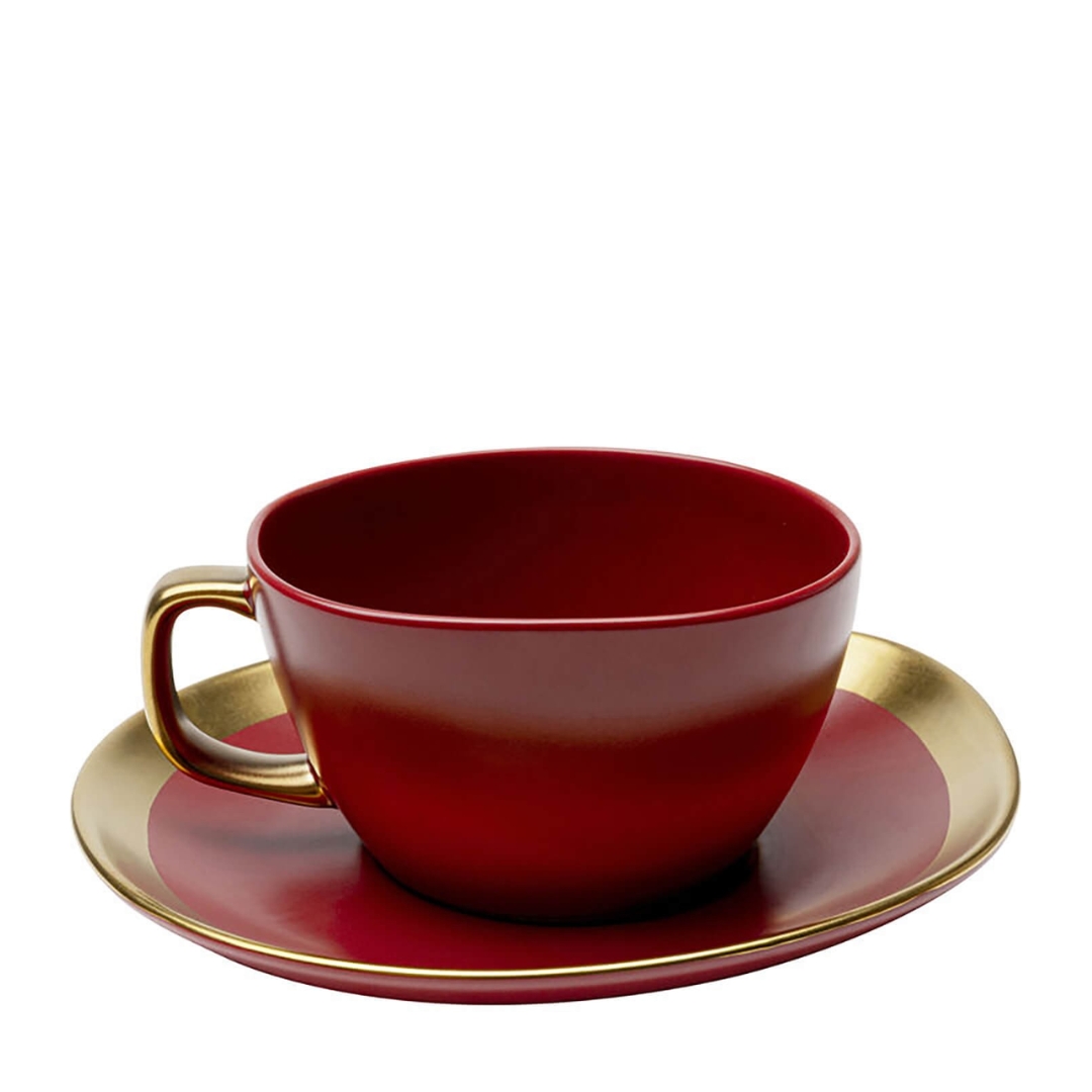 Coffee Cup With Saucer Vibrations Red