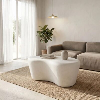 Coffee Table Fedris White 80x70cm (2)