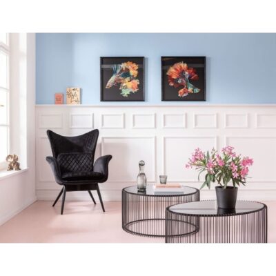 Coffee Table Wire Uno Black Ø80cm (2)