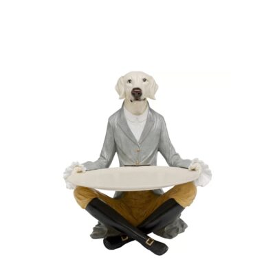 Deco Figurine Gentleman Dog Tray 29cm