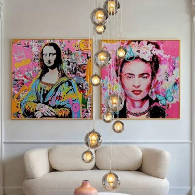 Framed Picture La Viva Woman 100x100cm