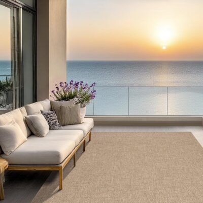 Outdoor Rug Kader Beige 150x150cm (2)